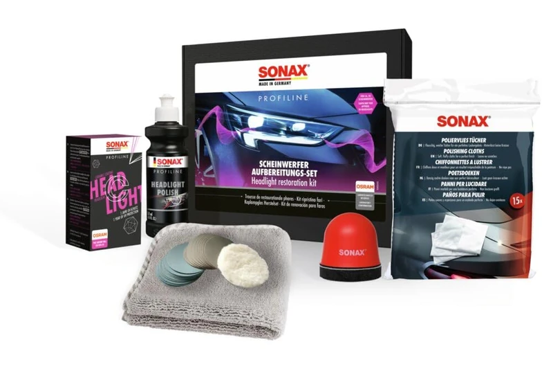 SONAX PROFILINE Headlight restoration kit (1 piece) headlamp restoration kit for the professional restoration of headlamp, Item No. 04056410