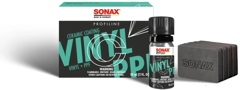 SONAX PROFILINE CeramicCoating CC Vinyl+PPF (50 ml) one-stage coating with long-term effect for coloured wraps and paint protection films on vehicles, Item No. 02790000