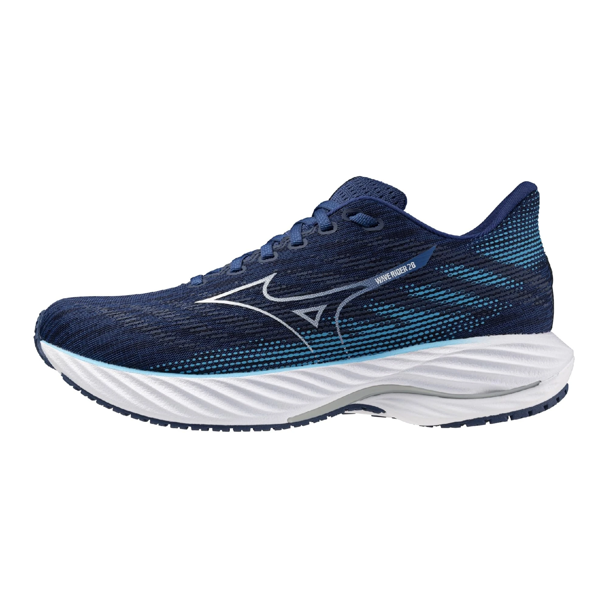 Mizuno Men's Wave Rider 28 Running Shoe, Estate Blue-White, 11.5