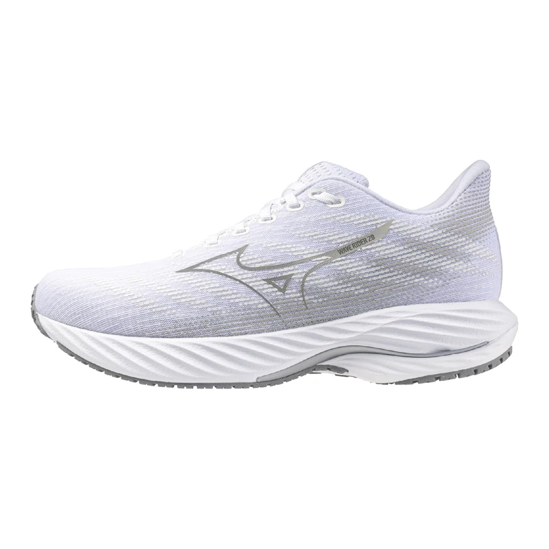 Mizuno Mens Wave Rider 28 Running Shoe, White-Ultimate Grey, 10 UK