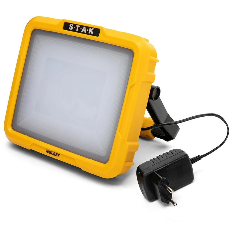 Rechargeable LED Construction site floodlight. 2400 lumens, IP65, IK08 Rated, with Fast Charging and Power Bank. - Image 1