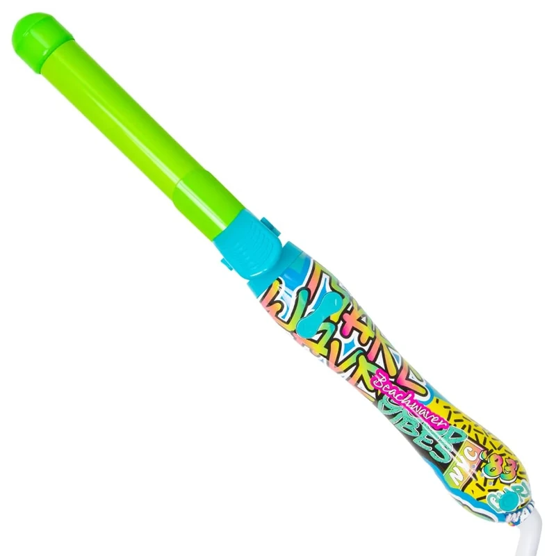 Beachwaver Graffiti Neon B1 Rotating Curling Iron | 1 inch (2.54 cm) Barrel for All Hair Types | Automatic Curling Iron | Easy-to-use Curling Wand | Long-Lasting, Salon-Quality Curls and Waves