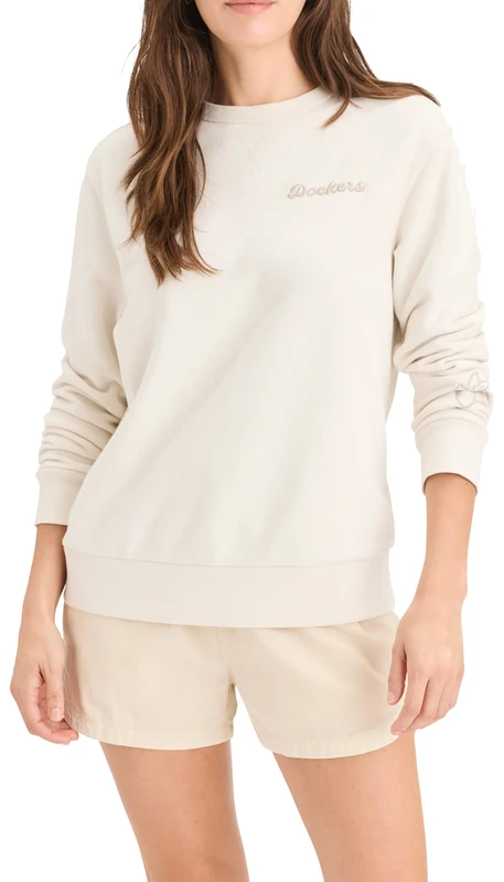 Dockers Women's Crewneck Sweatshirts, Buttercream, XL