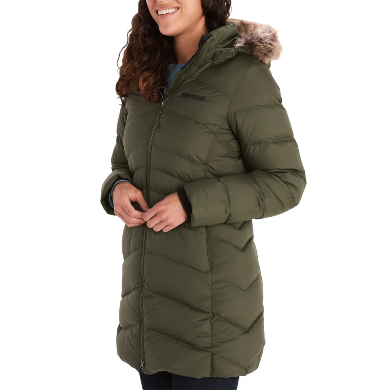 Marmot Women's Montreal Coat, Warm, Insulated Hooded Winter Coat, Windproof Down Parka, Lightweight Packable Outdoor Jacket, Nori, M