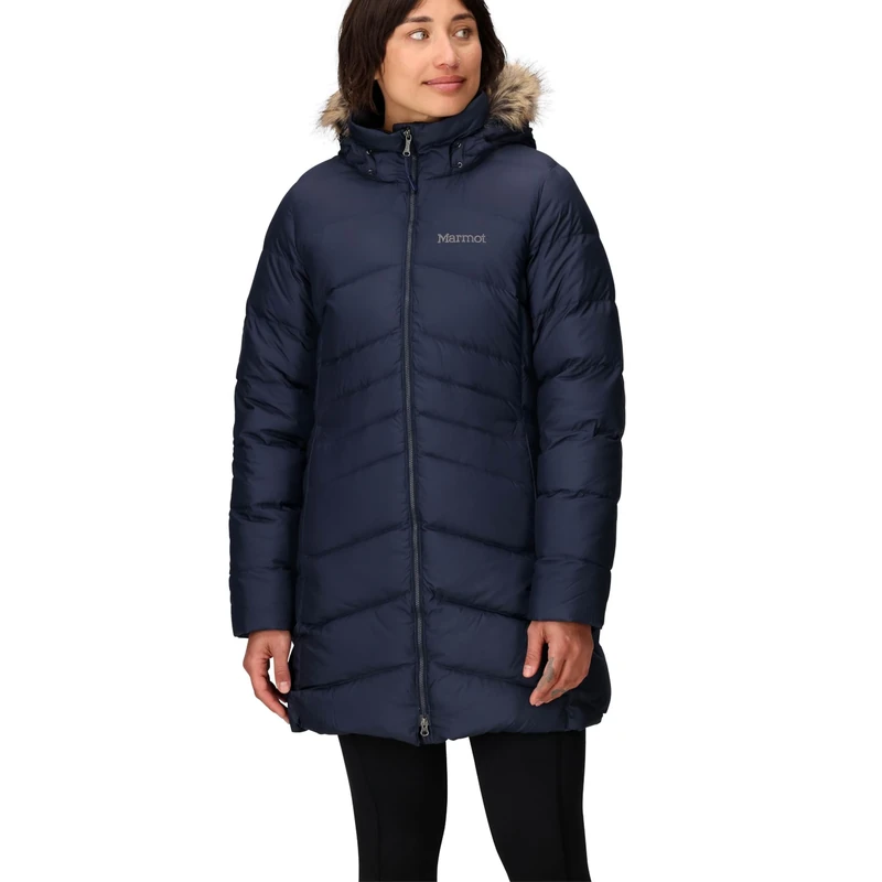 Marmot Women's Montreal Coat, Warm, Insulated Hooded Winter Coat, Windproof Down Parka, Lightweight Packable Outdoor Jacket, Midnight Navy, XS