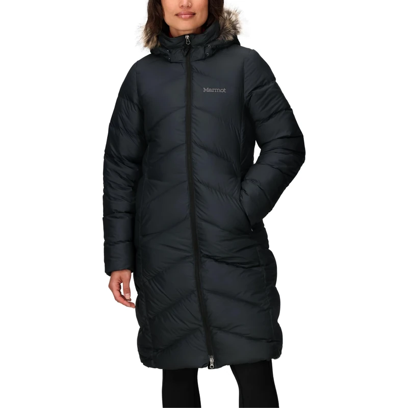 Marmot Women's Montreaux Coat, Warm, Insulated Hooded Winter Coat, Windproof Down Parka, Lightweight Packable Outdoor Jacket, Black, XL