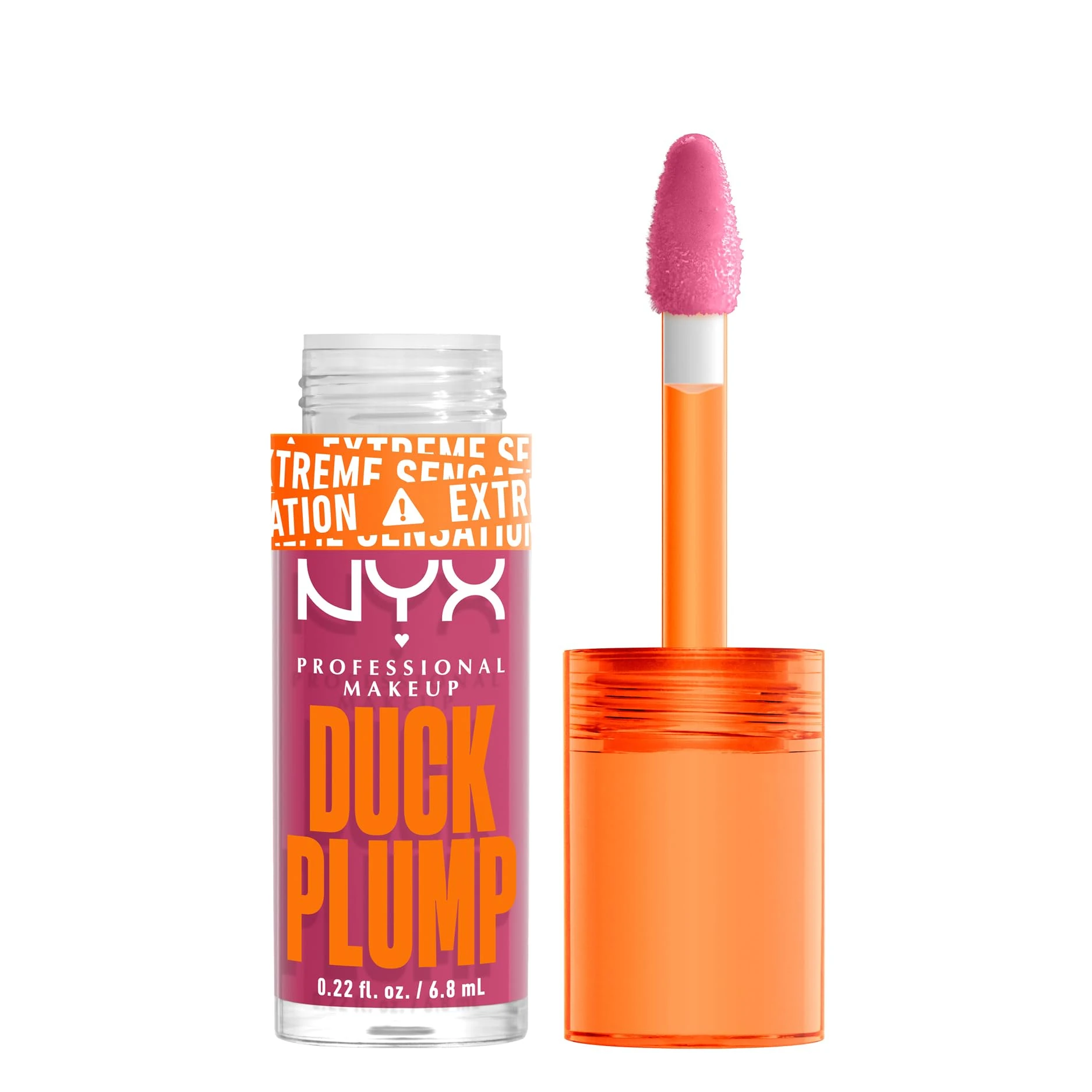NYX Professional Makeup Lip Plumping Gloss, Intense Colour and High Pigmentation, With Extreme High Shine Finish, Infused with Spicy Ginger, Vegan Formula, Duck Plump, Pick Me Pink