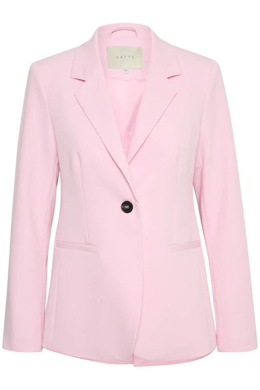 Kaffe Women's Blazer Single Breasted Notch Lapel Regular Fit Jetted Pockets, Pink Mist, 12