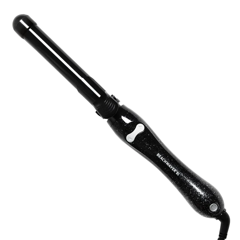Beachwaver Black Glitter B1 Rotating Curling Iron | 1 inch (2.54 cm) Barrel for All Hair Types | Automatic Curling Iron | Easy-to-use Curling Wand | Long-Lasting, Salon-Quality Curls and Waves