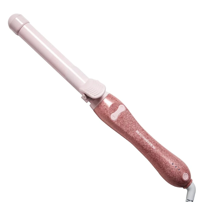 Beachwaver Pink Glitter B1 Rotating Curling Iron | 1 inch (2.54 cm) Barrel for All Hair Types | Automatic Curling Iron | Easy-to-use Curling Wand | Long-Lasting, Salon-Quality Curls and Waves