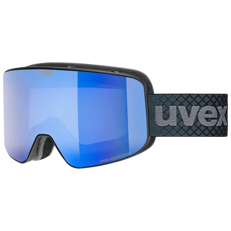 Uvex Pyrit Fm - Ski Goggles For Adults - Filter Category 2 - Contrast Enhancing - Black Matt Dl/Blue-Clears2 - One Size