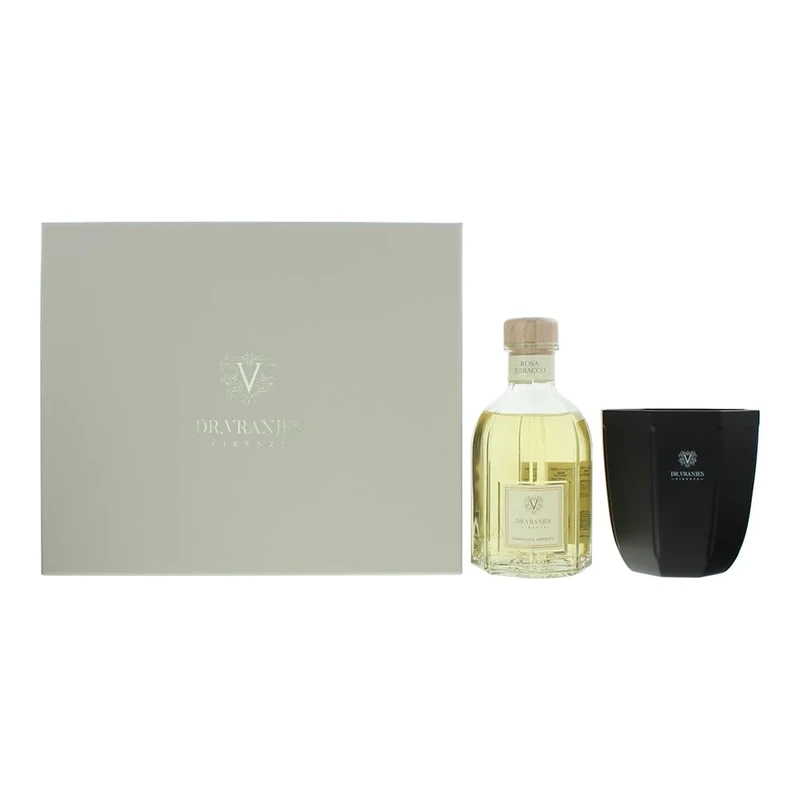 Dr. Vranjes Firenze Rosa Tabacco Fragrance Box Gift Set 500ml Diffuser & 500 gram Candle - Image 1
