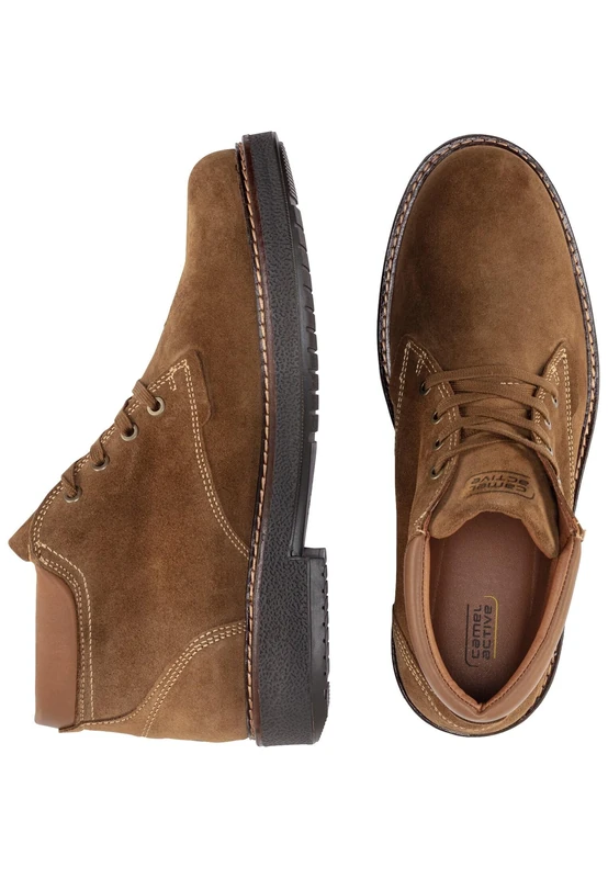 camel active Men's Herren Leichter Boot aus Veloursleder Hellbraun, Menswear-47 Fashion, Light Brown, 14.5 UK