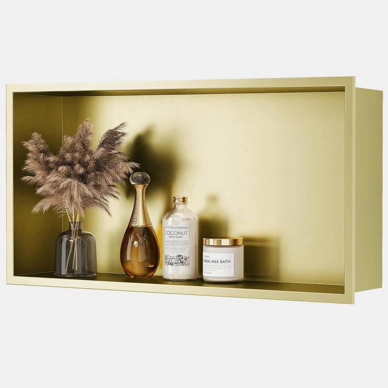 Neodrain Stainless Steel Shower Niche Gold 24"x12" No Tile Needed