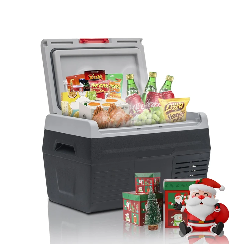 Techomey 20L Car Fridge 12V Camping, Portable, Silent 12V Fridge Freezer, Car Refrigerators for Boat, Driving, Travel, Picnic