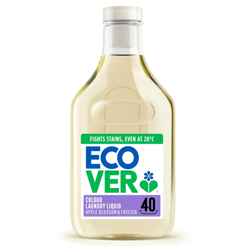 Ecover Concentrated Colour Laundry Detergent, Laundry Washing Liquid, Fresh Apple Blossom & Freesia Scent, 1 x 40 Washes, 1 x 1.43L