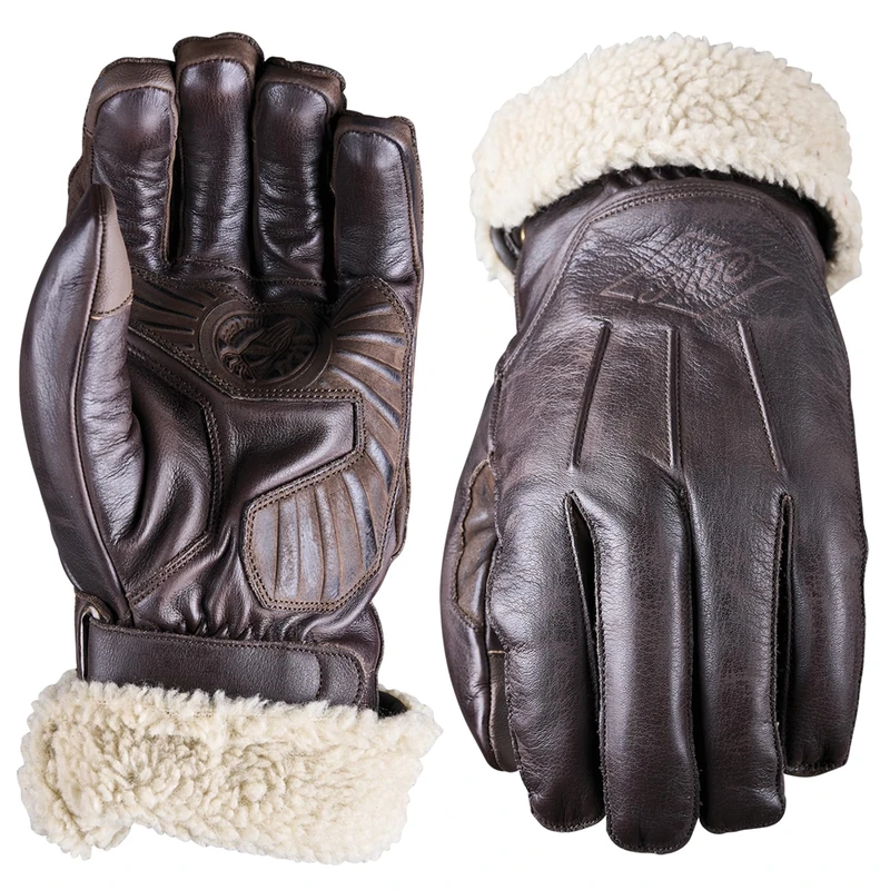 Five 830600 Montana Winter Motorcycle Gloves, Vintage Custom Motorcycle Gloves, CE Approved 1KP, Touch, Brown, S - Image 1