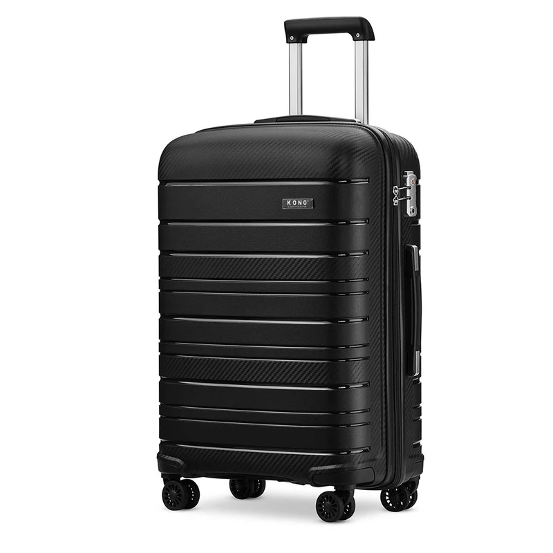 Kono 28 Inch Lightweight Large Size Hard Shell Suitcase 100L Travel Carry On Luggage with TSA Locks and 4 Spinner Wheels(Black,76x49x30cm)