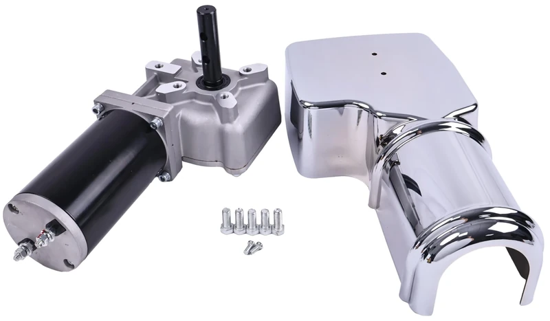 Solarhome 12V 2.0 HP 60 RPM 60:1 1500W Dump Truck Roll Tarp Motor with Chrome Cover - Image 1