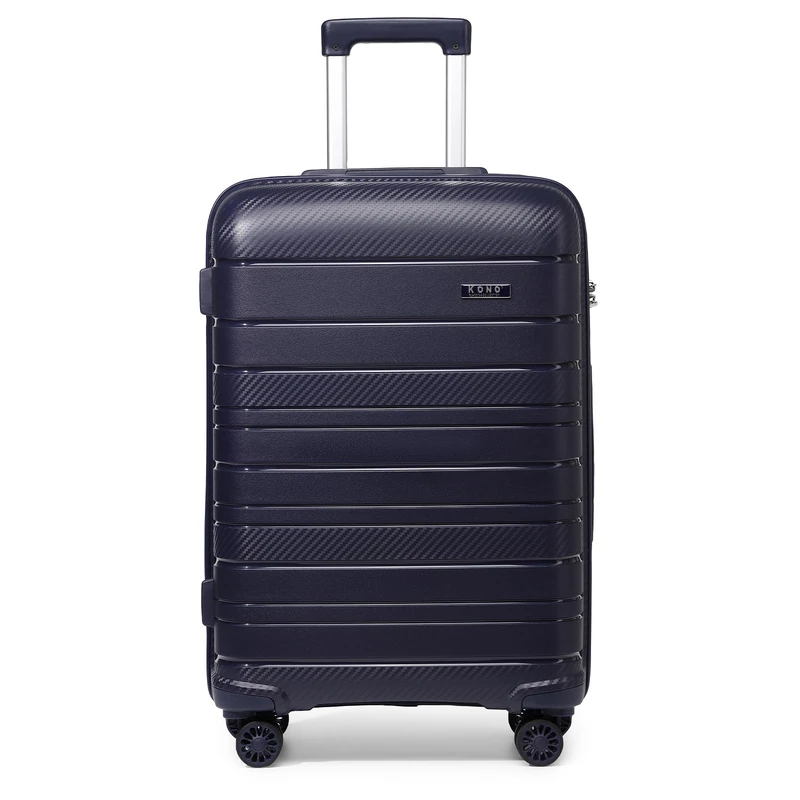 Kono 24 Inch Lightweight Medium Hard Shell Suitcase 66L Travel Carry On Luggage with TSA Lock and 4 Spinner Wheels(Navy)