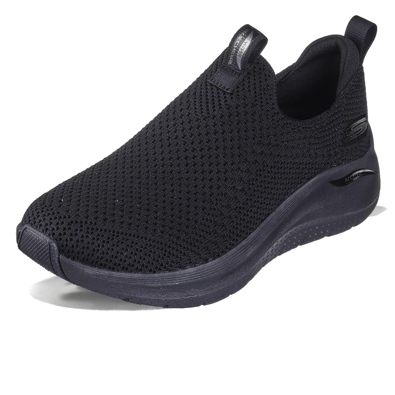 Skechers Women's Arch Fit 2.0 Slip-On Sneakers, Black Knit/Gunmetal Trim, 7 UK