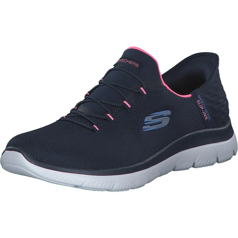 Skechers Women's Summits Diamond Dream Trainers, Navy Mesh/Pink Trim, 7 UK