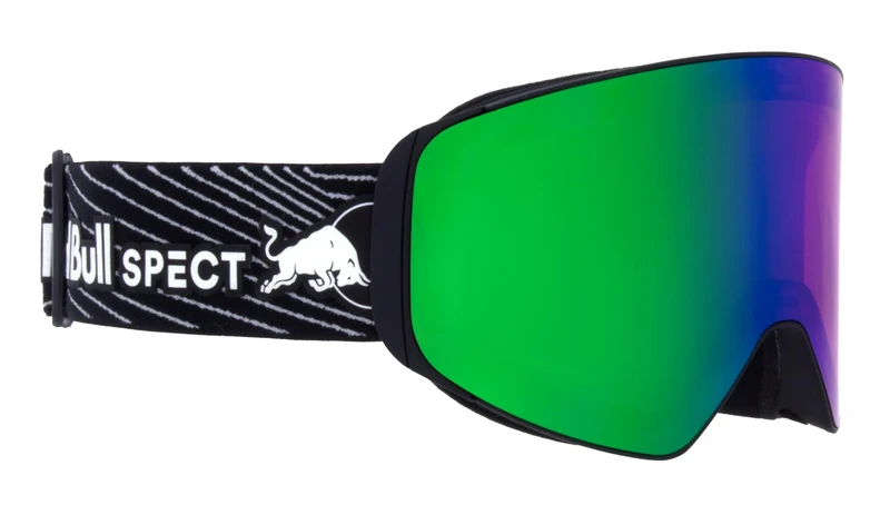 Red Bull Spect Eyewear Snow Goggle JAM-02, black/green snow, rose with green mirror, S.2 HIGH CONTRAST