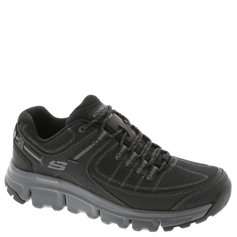 Skechers Men's Summits At Upper Draft Trainers, Black Synthetic/Mesh/Charcoal Trim, 7 UK