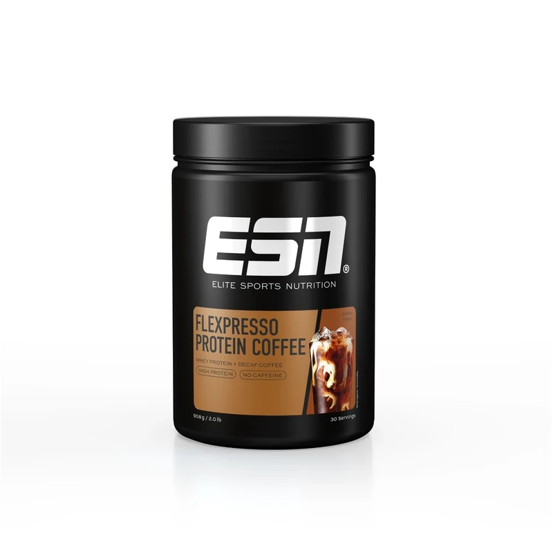 ESN Flexpresso Protein Coffee, Decaffeinated Coffee, 908 g, 2 lbs, 30 Servings - Whey Protein Powder with Real Coffee, Made in Germany, Laboratory Tested