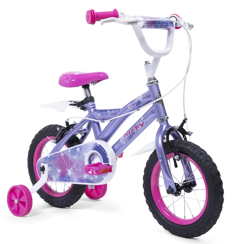 Huffy So Sweet 12" Purple Girls Bike -Ages 3-5 or 98-112cm, Removable Stabilisers, Dual Caliper Brakes, Adjustable Seat, Comfort Padded Saddle, Durable Frame,