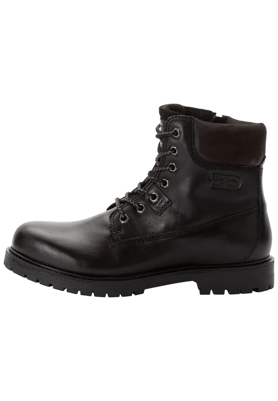 camel active Women's Damen Schnürboots aus Echtem Rindsleder Schwarz, Womenswear-40 Fashion Boot, Black, 6.5 UK