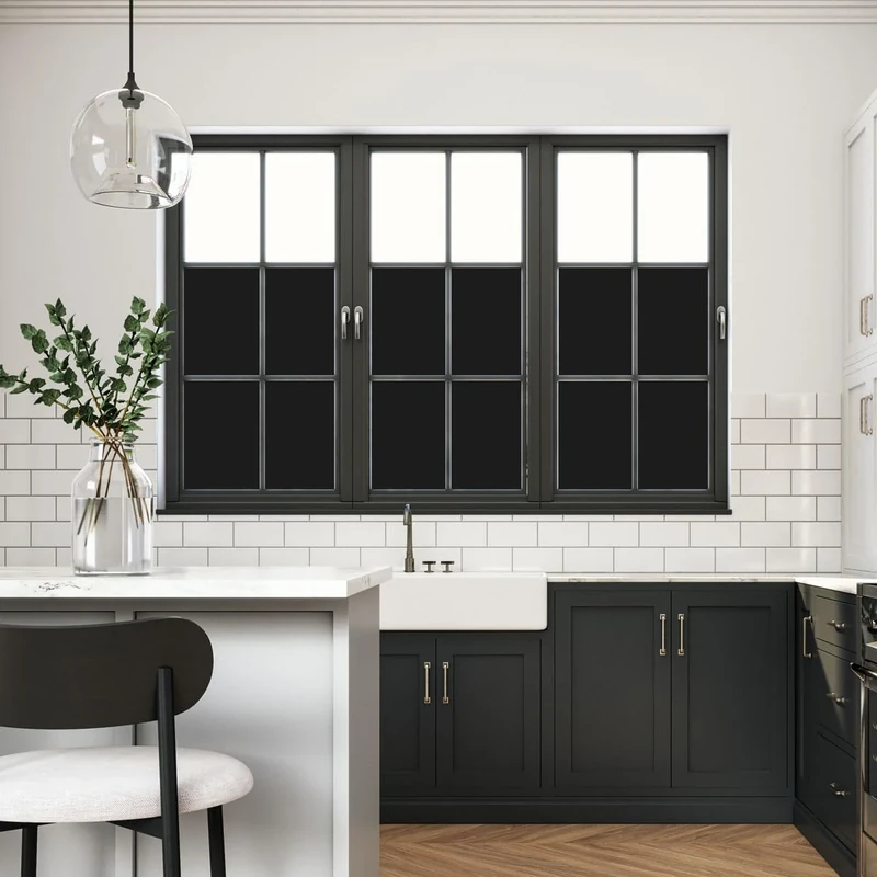 Ambiance Sticker Black Blackout Window Adhesive Roll – Anti-Static Static Anti-UV Window Film – H45 cm x L20 m