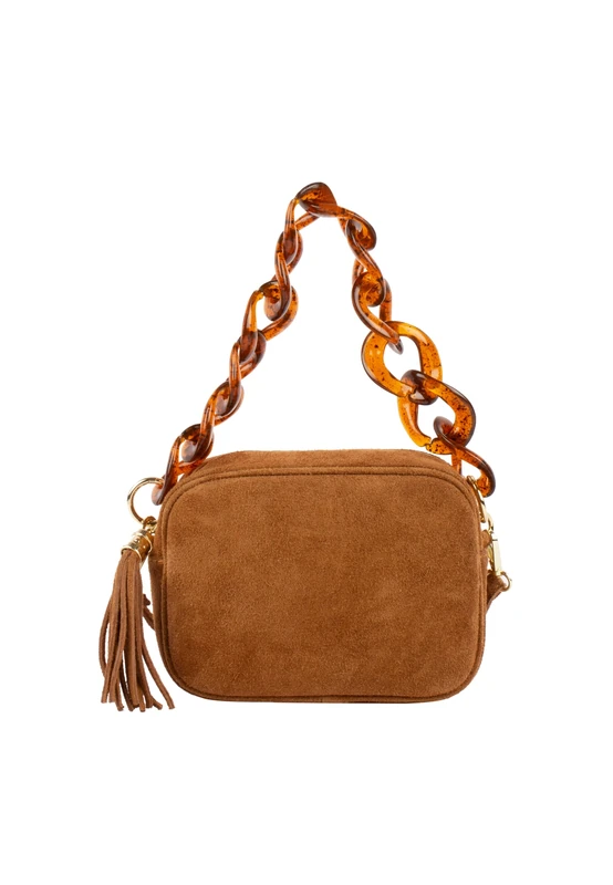 EYOTA Women's Suede handbag, Camel, One Size - Image 1