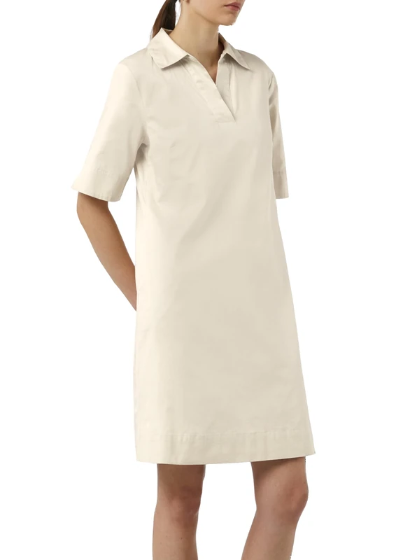 comma Tunic Neck Shirt Collar Dress, 8013_Light Beige, 10 - Image 1