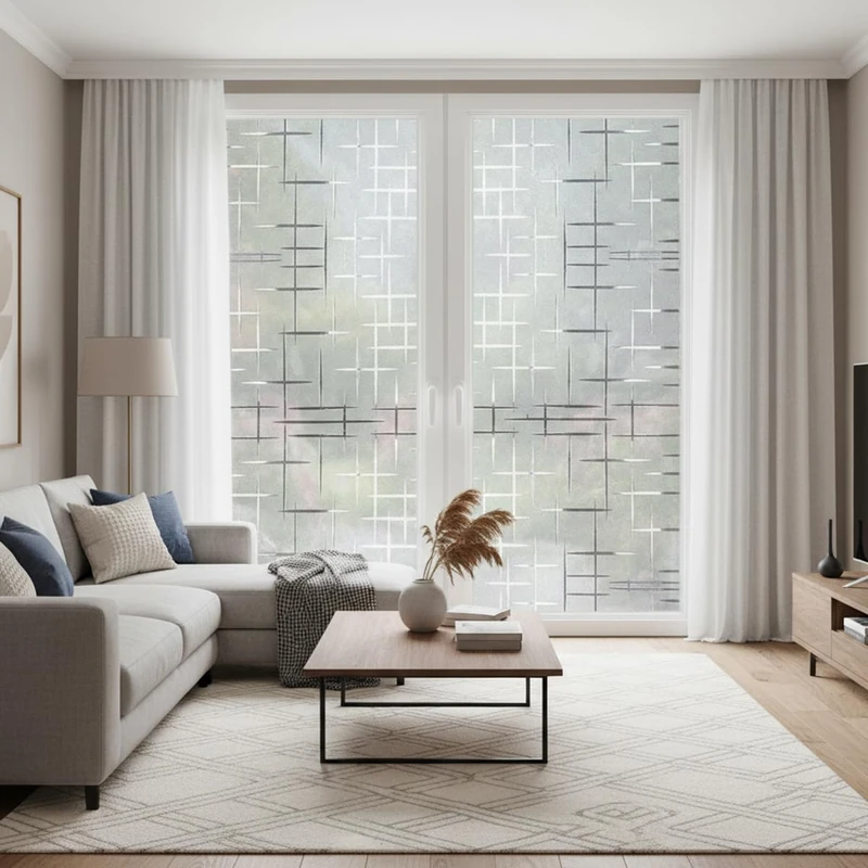 Ambiance Sticker Star Design Window Blackout Adhesive Roll – Anti-Static Anti-Glare Anti-UV Window Film – H45 cm x L10 m