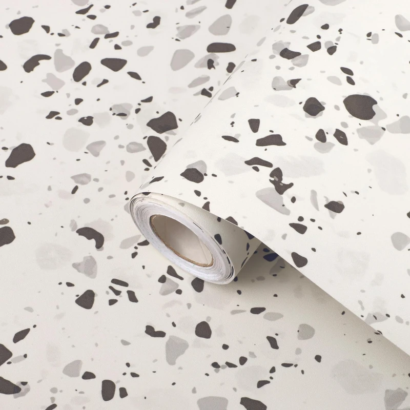 Ambiance Sticker Terrazzo Non-Slip Floor Adhesive Roll Waterproof by The Metre for Living Room, Bedroom and Dining Room – H60 cm x L6 m