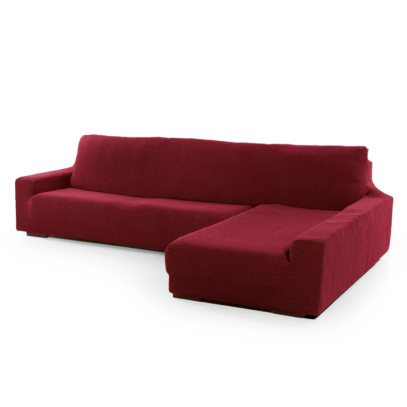 SOFASKINS® Super Elastic Chaise Longue Cover, Sofa Cover Right Long Armrest, Sofa Cover Breathable, Comfortable and Durable, Compatible Dimensions of Sofa (210-340 cm), Bordeaux Colour - Image 1