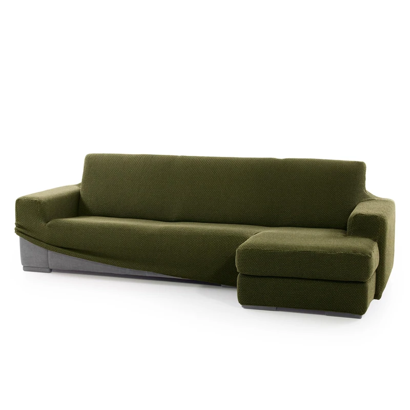 SOFASKINS® Super Elastic Chaise Longue Cover, Sofa Cover Short Right Armrest, Sofa Cover Breathable, Comfortable and Durable, Compatible Dimensions of Sofa (210-340 cm), Colour Grass
