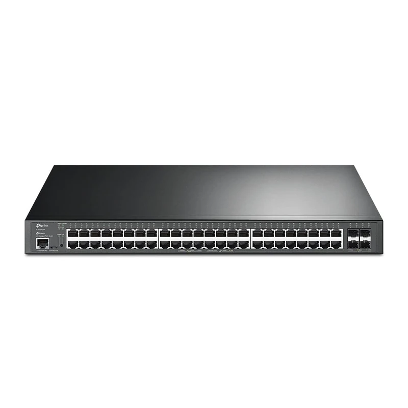 TP-Link JetStream 48-Port Gigabit and 4-Port 10GE SFP+ L2+ Managed Switch with 48-Port PoE+(500 W),PoE Recovery,Support Omada SDN,IPv6 & Static Routing Durable Metal Casing,Plug and Play(TL-SG3452XP)