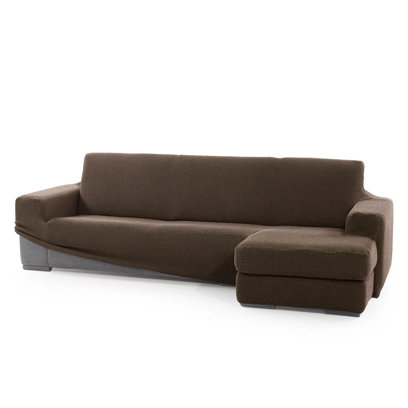 SOFASKINS® Super Elastic Chaise Longue Cover, Sofa Cover Short Right Armrest, Sofa Cover Breathable, Comfortable and Durable, Compatible Dimensions of Sofa (210-340 cm), Colour Ante - Image 1