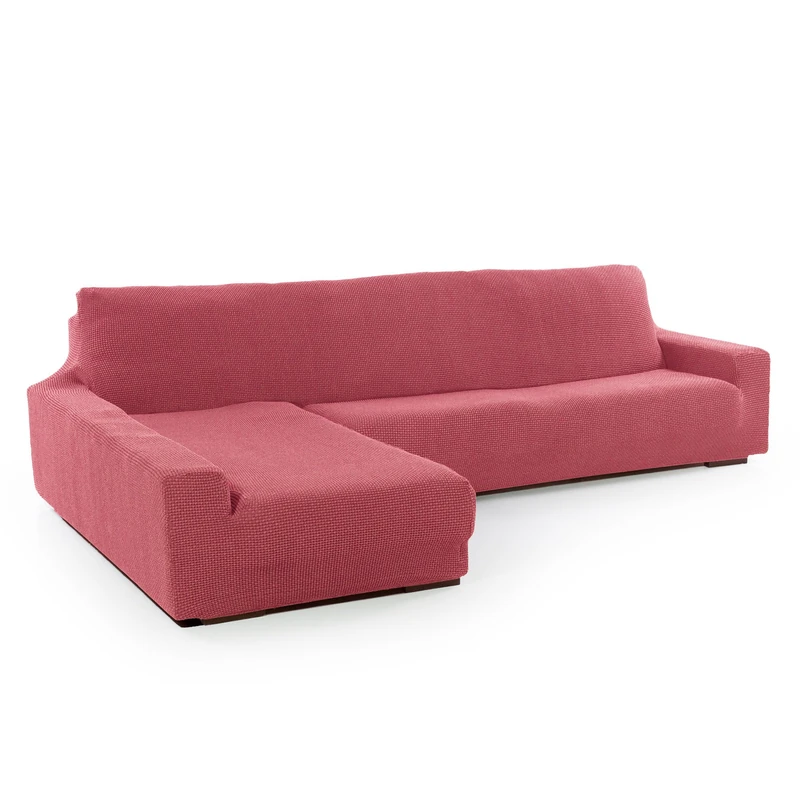 SOFASKINS® Super Elastic Chaise Longue Cover, Sofa Cover Left Long Armrest, Sofa Cover Breathable, Comfortable and Durable, Compatible Dimensions of Sofa (210-340 cm), Colour Clear Fuxie