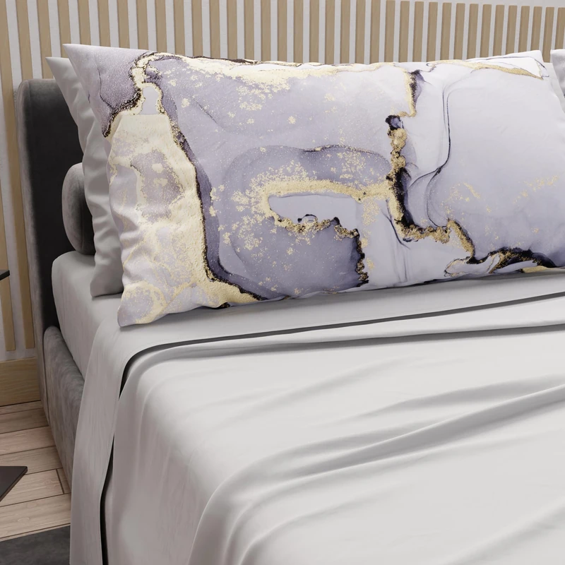 PETTI Artigiani Italiani - Cotton Sheets with Pillowcases in Digital Print, Double Bedsheets, Complete Bed Set, Grey, 100% Made in Italy
