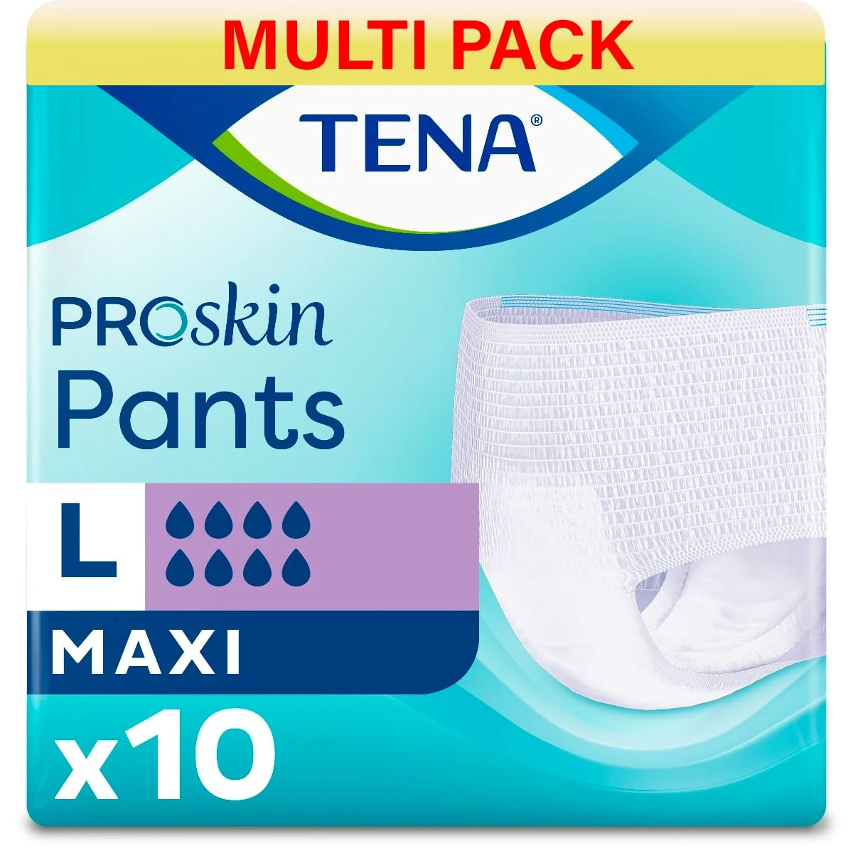 TENA Pants Maxi | Size Large | High Absorbancy | 8 Drops | Incontinence Pants | 4 Pack of 10