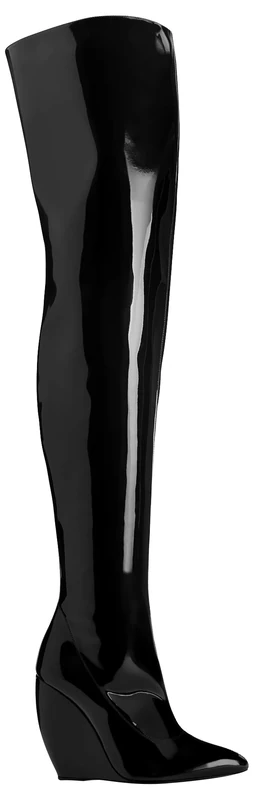 Giuseppe Zanotti Pretty Fabric Boots - Black Wedge & Metal Zipper