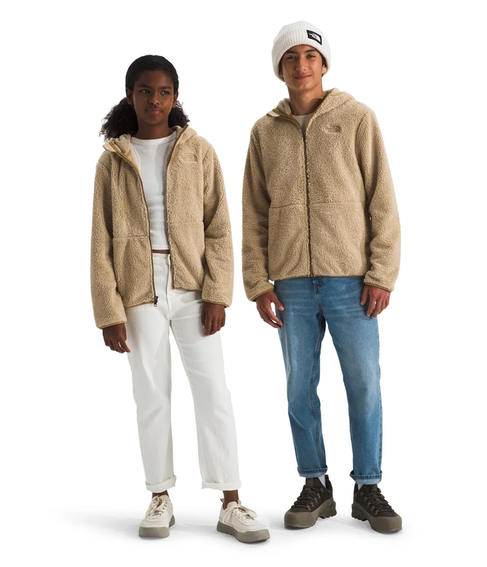 The North Face Unisex Campshire F/Z Hoodie Fleece Jacket, Khaki Stone, 6 Years
