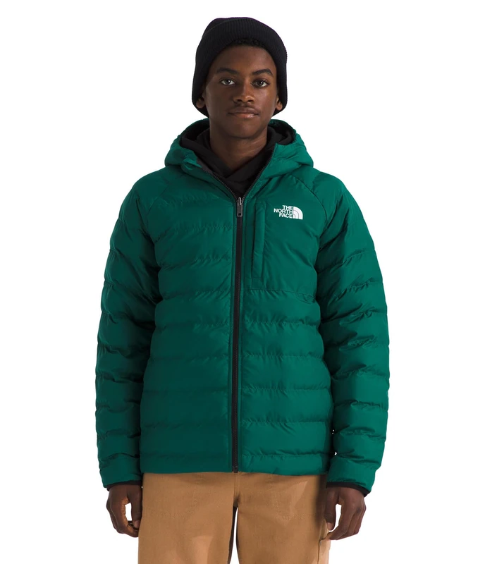 The Noth Face Boy's Reversible Perrito Hooded Jacket, Evergreen, 10-12 Years