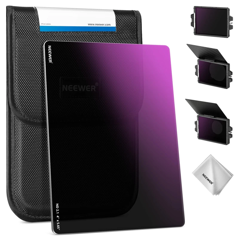 NEEWER ND2.1 (7 Stops) Square ND Filter, 4""x5.65"" Dual Sided 30 Multi Nano Coated Cinema Neutral Density Filter for NEEWER Matte Box Compatible with Tilta Compatible with SmallRig