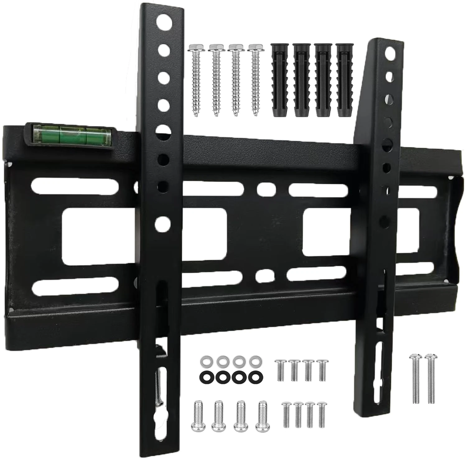 KLIWARE TV Wall Bracket 32inch 40inch 42inch 43inch 50inch Flat TVs vesa wall mount 100x100 200x200 200x100 100x200 Slim&Sturdy TV Bracket with Spirit Level,66lb Capacity