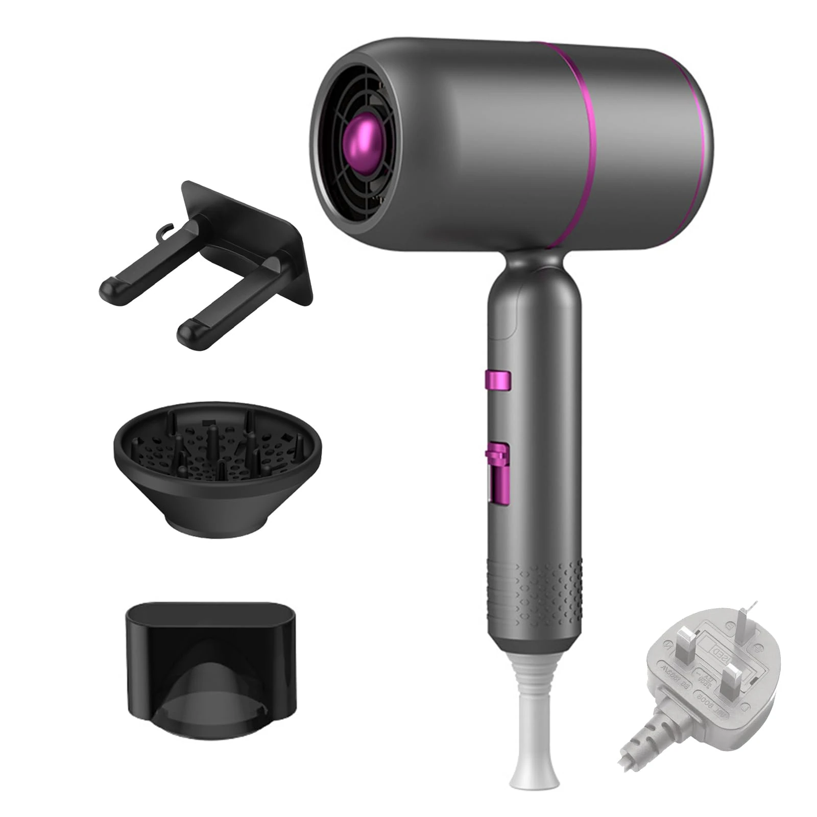 Ionic Hair Dryer with Diffuser for Curly and Straight Hair, Mothers Day Gifts, Layhou Electric Hair Dryer Folding High-Power Household Hair Salon Hot and Cold Wind Blue Ion Barbershop Air Dryer