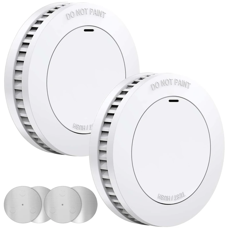 Smoke Alarm for Home,XINDUM Smoke Detectors 10 Years Battery, Fire Alarms with Test/Mute Button and Magnetic Holder, 85dB Audible Alarm for Home Security, Standalone,2 Pack
